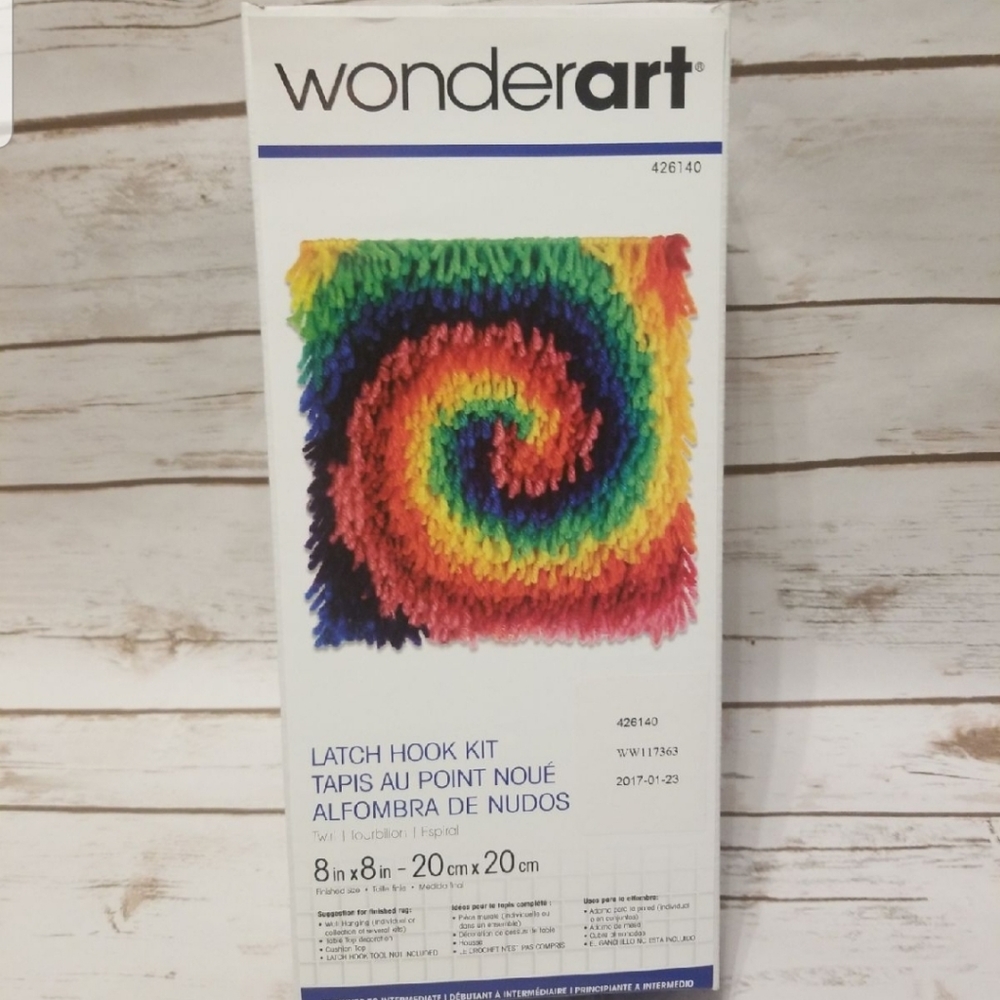 Wonderart Latch Hook Rainbow Pillow Kit